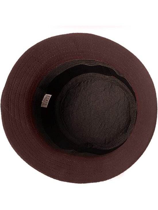 Women\'s Dark Coffee Vintage Felt Cloche inter Floral Fedora Imported Bucket Hat main image 5